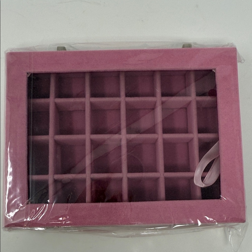 Girl’s Pink Jewelry Box Organizer  8x6x2” with clasps to close NO mirror